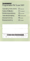 Tandberg TPT-3001 - Owners Manual